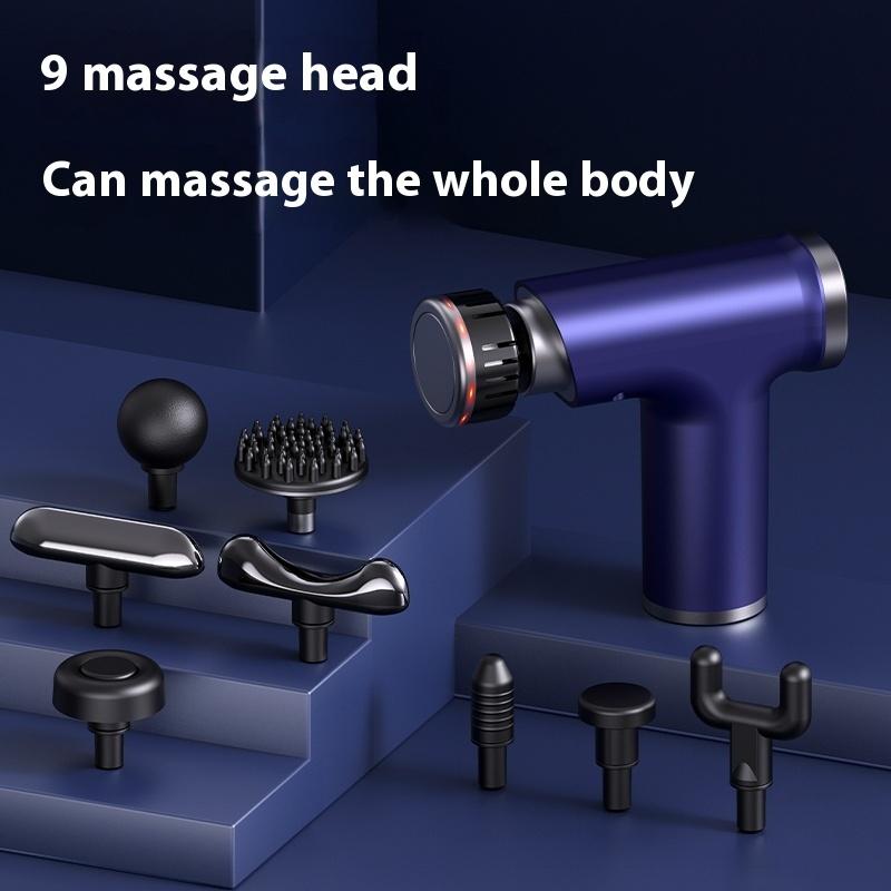 New Electric Massage Gun With Heat Cold 9 Gears Multifunctional Fascia Gun Home Portable Gym Use Small Quiet Handheld Massager