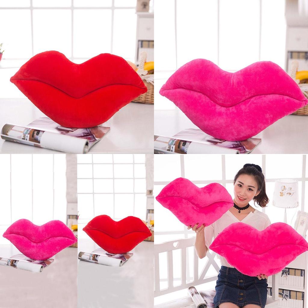 Luxuriously Soft Red Lips Shaped Plush Pillow Cushion Ideal For Comfort And Gifts