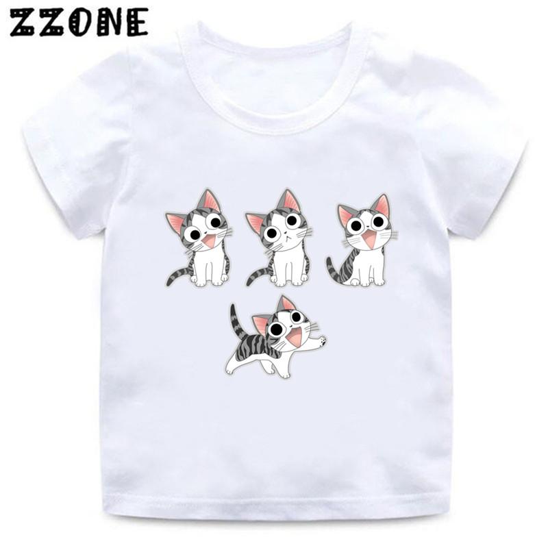 Hot Sale Chis Sweet Home Kawaii Cat Print Cartoon Kids TShirts Girls Clothes Baby Boys T shirt Summer Children Topsooo5833
