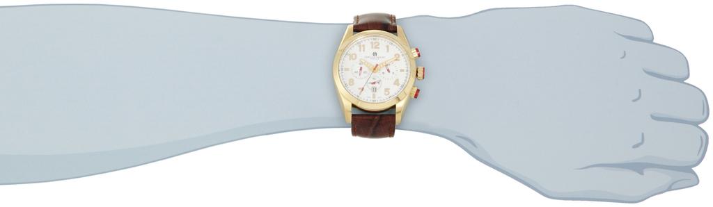 Charles Paris Brown Chronograph Date Watch Hubert, Men's 3895-G