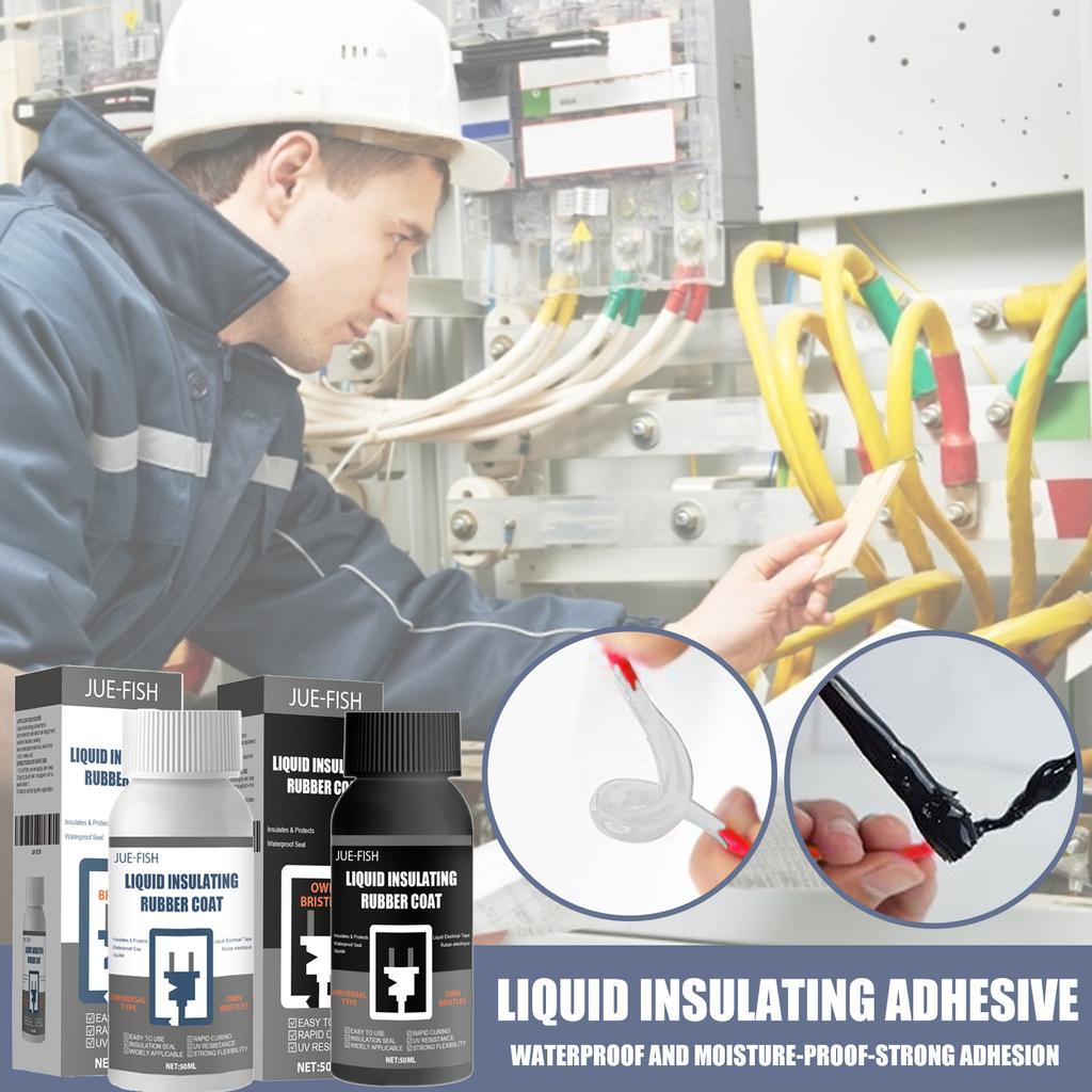 Jue-Fish Liquid Insulating Adhesive Waterproof Insulating Adhesive for Electricians High Temperature Resistant Flame Retardant Repair Sealant