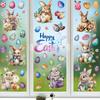 Easter Cartoon Rabbit & Egg Window Glass Stickers for Refrigerator & Cabinets