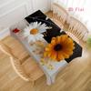 2D Flat 1pc-Spring Floral Tablecloth- Bright Sunflower and Daisy Pattern, Polyester Rectangular Table Mat, Easy To Clean Home and Dining Room Decorati