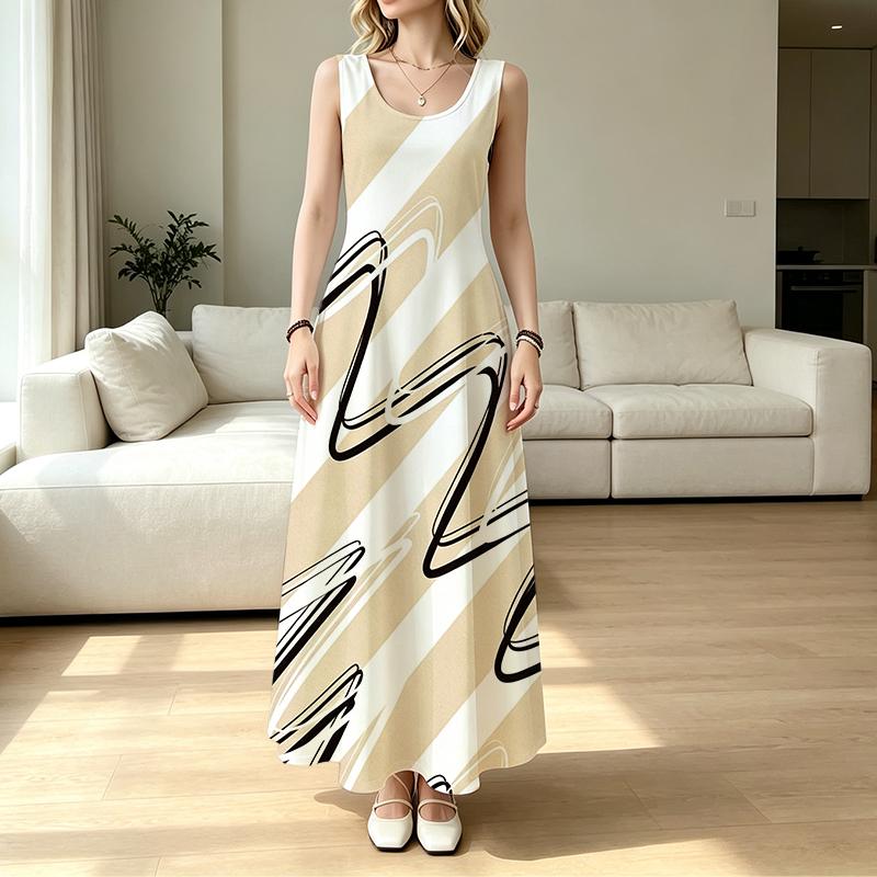 Sleeveless Summer Maxi Dress Soft & Breathable,Flattering Versatile for Daily Casual,Beach Vacation,Commute & Date