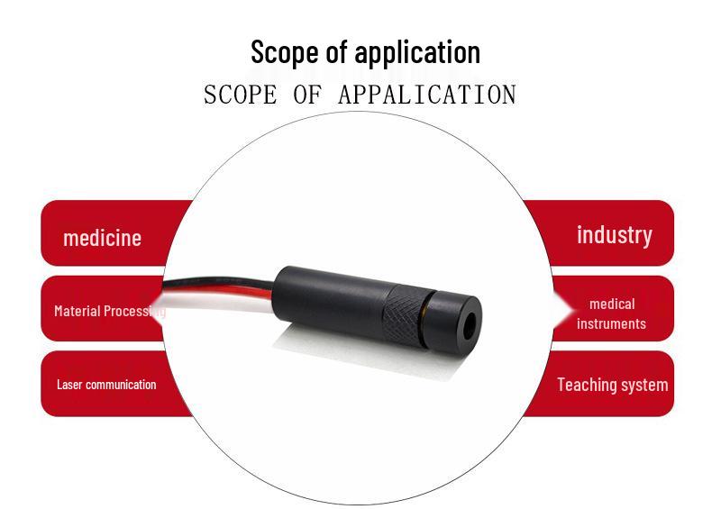 8x30mm 650nm 1mW Red Laser Module with Locking Ring and External Focusing Dot Pattern