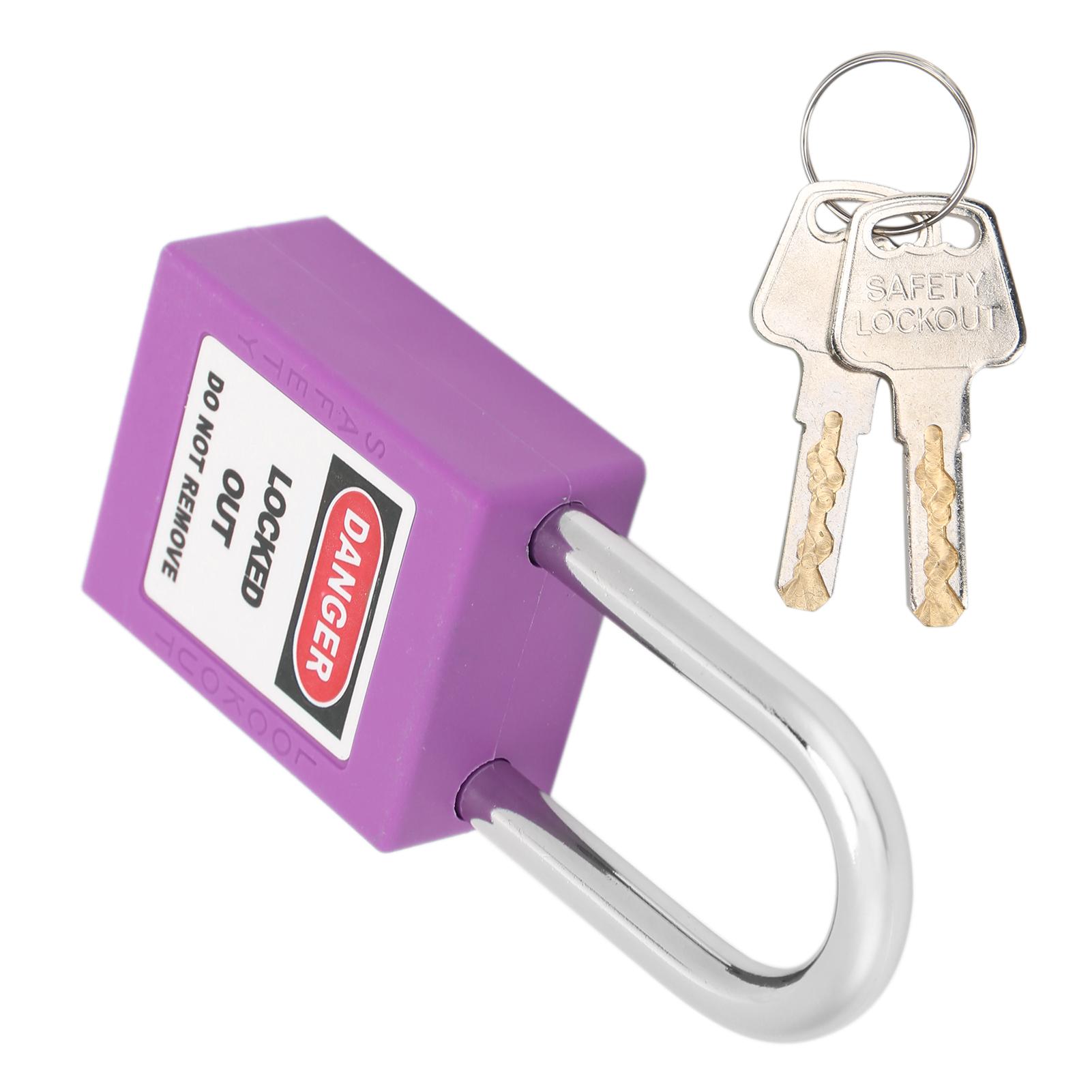 

38mm Padlock Insulating Industrial Plastic Nylon PA Steel for Chemical Electric Power Nuclear Energy(Purple )