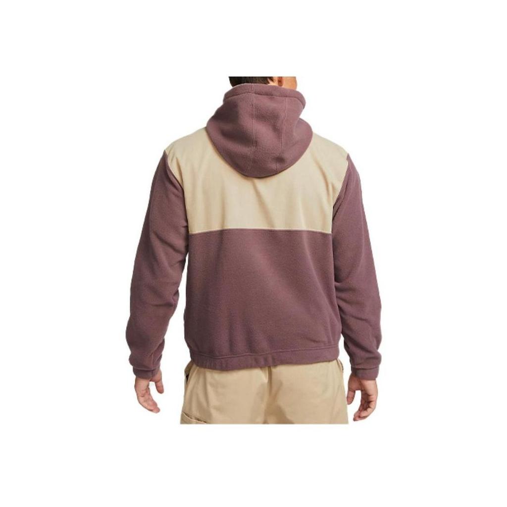 Nike SB Therma-FIT Winterized Polar Fleece 1/2 Zip Skate Hoodie Dark Wine Mauve Stone Men DA4224-646