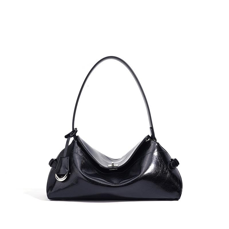 Girls Commuting Shoulder Bag Cowhide Guangzhou Luggage Versatile Niche Style High-end Leather Underarm Bag