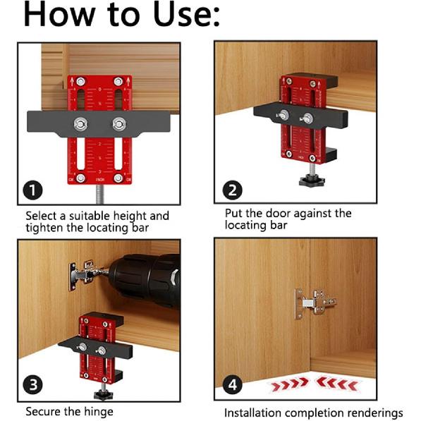 Drawer Front Installation Clamps Adjustable Cabinet Hardware Jig for Knobs Handles and Pulls Cabinet Template Tool
