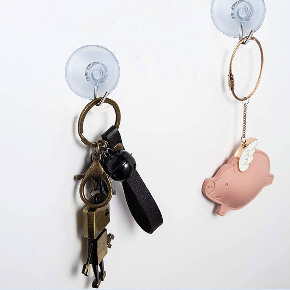 Suction Cup Hooks Transparent Suction Cups With Metal Hooks Home Kitchen Bathroom Wall Hooks Towel Hanger Utility Hook