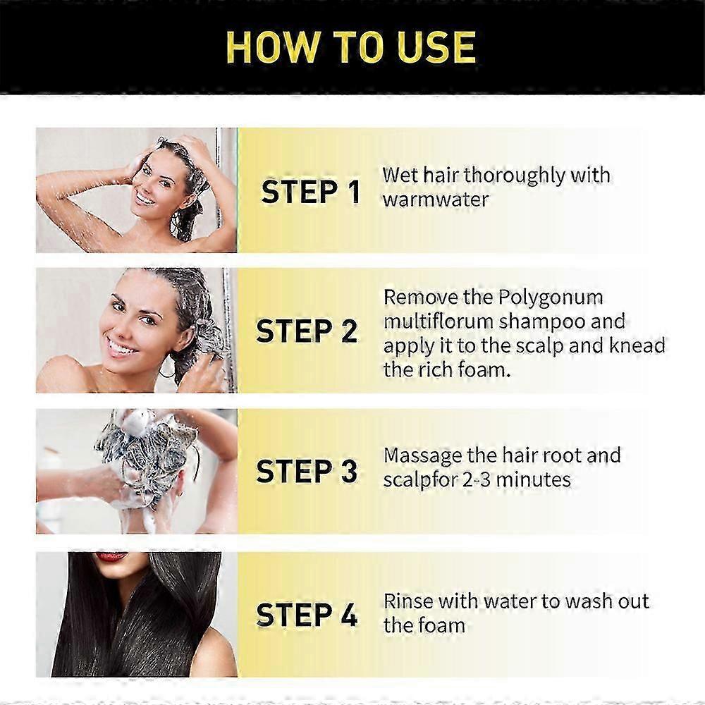 1-3pcs Natural Herbal Instant Black Hair Dye Shampoo For White Hair Coloring