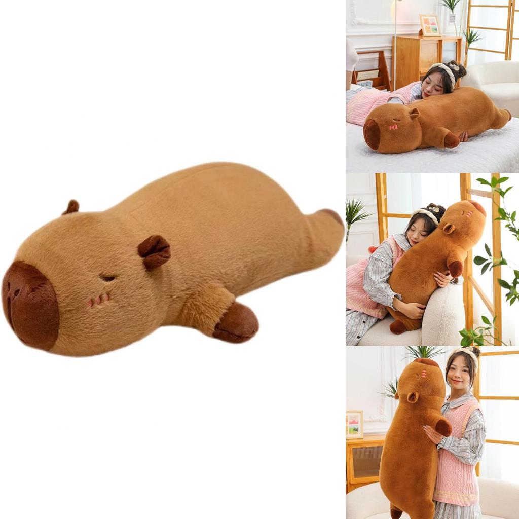 Soft Short Plush Capybara Cuddle Pillow Ideal For Sleepovers And Bedroom Decor 50cm And 90cm Sizes