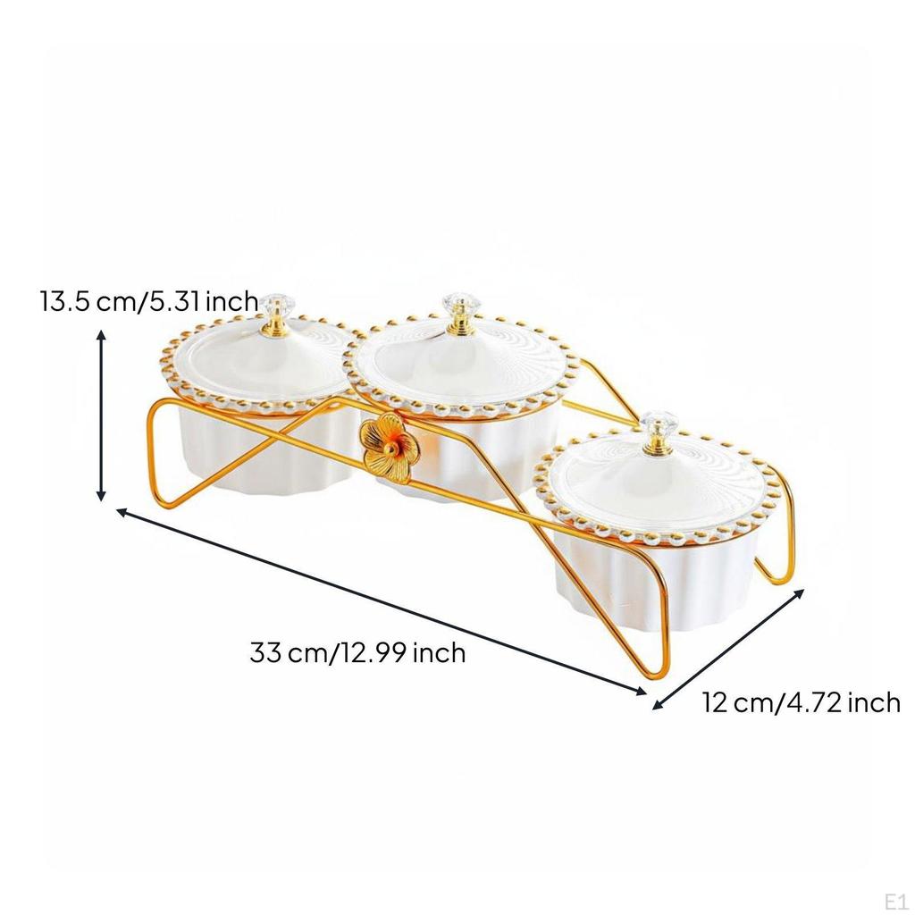 Snack Serving Tray Set Removable Compartments Divided with Lid Detachable Bowls