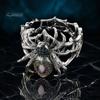 Dainty Alloy Wrist Decor Vintage Rhinestone Spider Bracelet, Gothic Punk Adjustable Stretch Bangle Style for Men Women, Mysterious Halloween