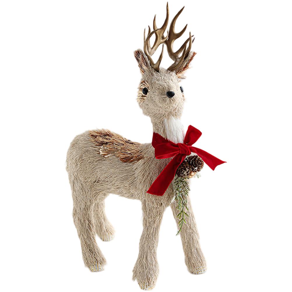 1PC Decorative Pendant Moose Plush Toy Foam Christmas Elk Plush Doll Window Display Tabletop Decor Scandinavian Style 7 Option