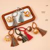 Hand-Woven Tibetan Tassel Sandalwood Keychain Amulet In Ethnic Style