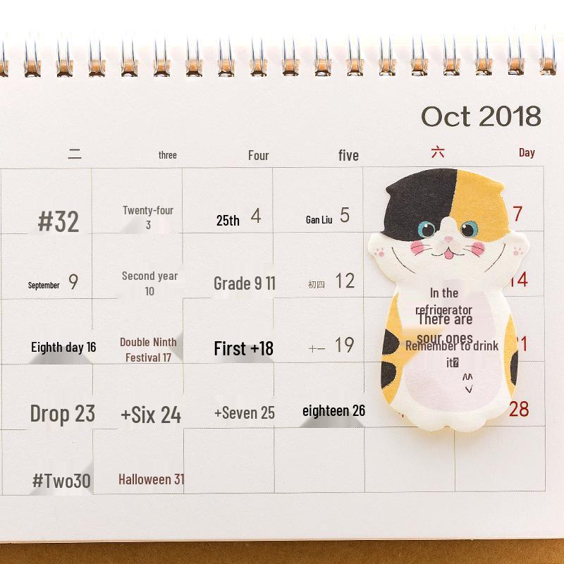 Cute Kitten Cartoon Sticky Notes Set - 8 Design Planner Memo Pads