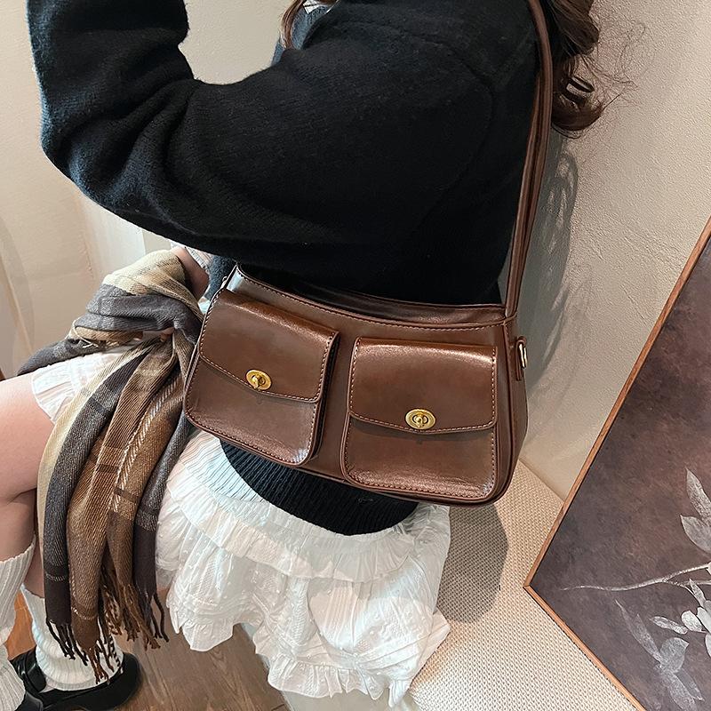 

Fashion niche shoulder bag new exquisite women s bag texture casual simple messenger small square bag 29*8*15 кавовий
