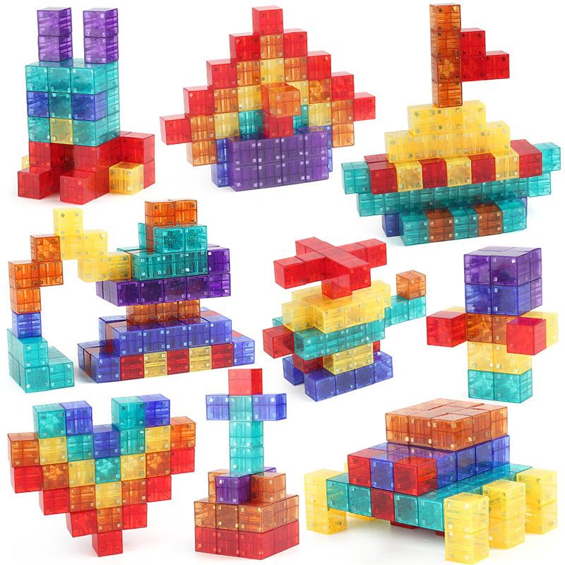 Children's DIY Cube Magnetic Building Blocks Fun Parent-Child Interactive Geometric Magnetic Toy Suit