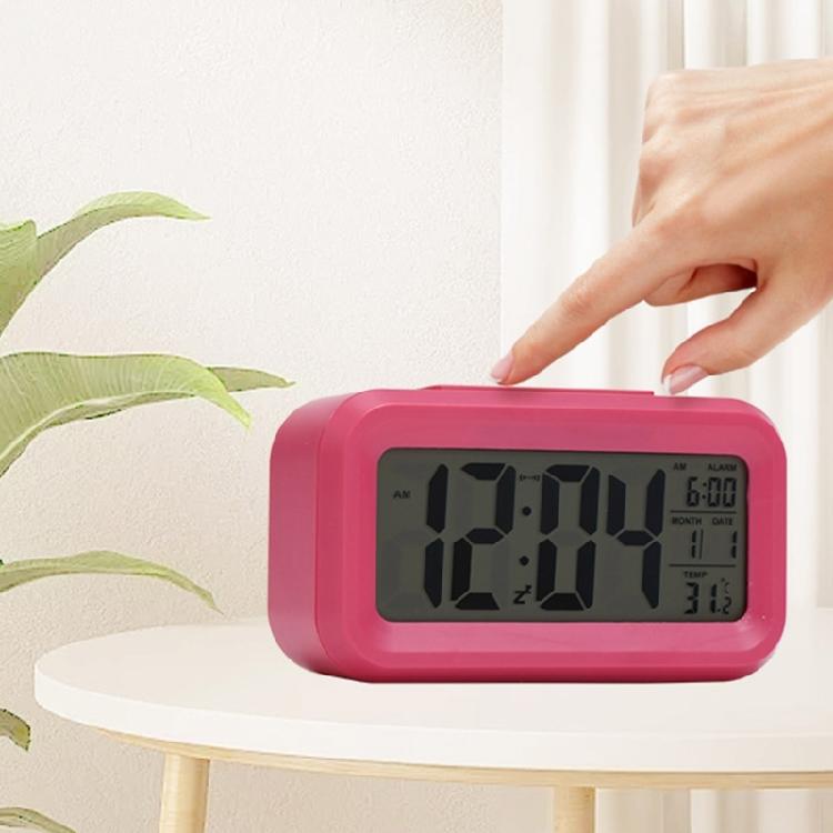 Plastic Digital Clock Temperature Calendar Display 1 Alarm Group Auto Nightlight Snoozes Function Household Essential