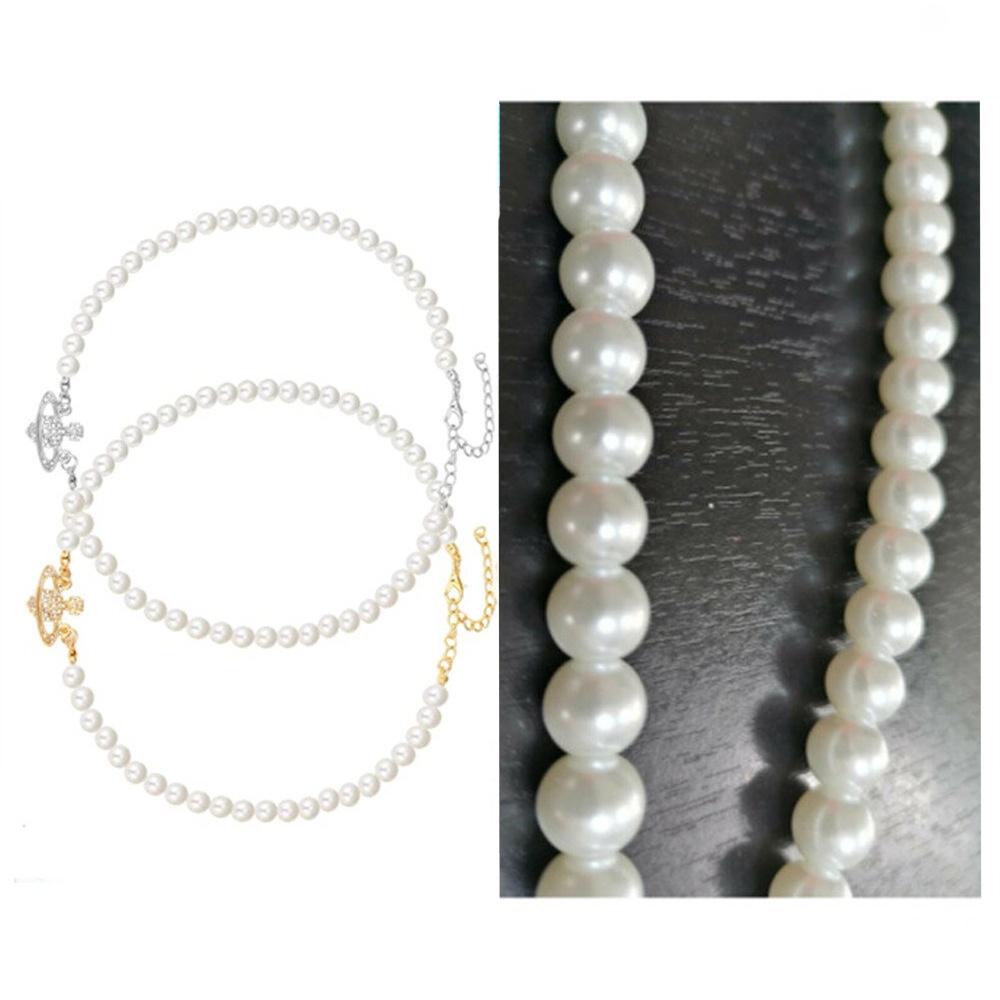 Pearl Saturn Vintage Clavicle Chain Necklace Pendant Jewelry Accessory Girl Gift