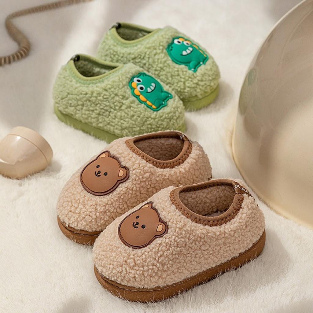 Dětské bavlněné boty, roztomilé zimní domácí boty pro chlapce a dívky, dětské kojenecké měkké podrážky, protiskluzové a teplé plyšové bavlněné boty