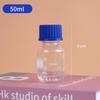 Blue Cap Transparent Glass Reagent Bottle with Scale, Brown Round Sampling Bottle