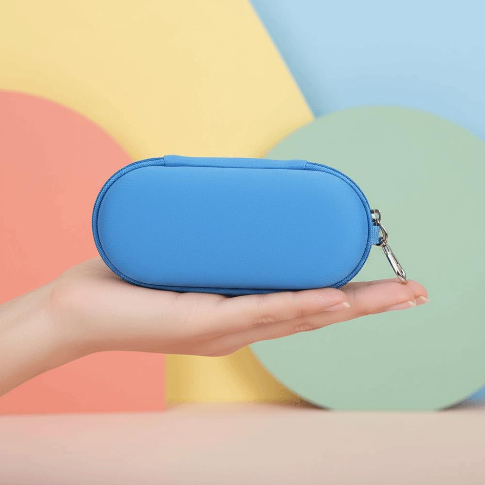 Anti Crush Dual Slot Glasses Pouch Oval Shape Eyewear Organizer Sunglasses Case Trendy Youth