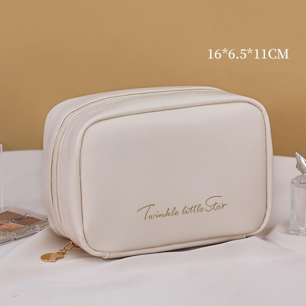 Travel Portable Cosmetic Bag Storage Bag PU Leather Material Toiletry Bag Waterproof Large Capacity Cosmetic Bag with Divider