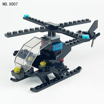 X007 Mini malé letadlo Small Particle Vrtulník Black Hawk Dětské stavební bloky Hračka Sea Rescue City