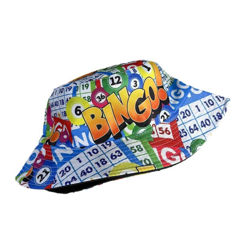 Bingo Printed Bucket Hat Double-sided Wear Men's and Women's Sunscreen Visor Hat Outdoor Fashion Basin Hat Versatile Model