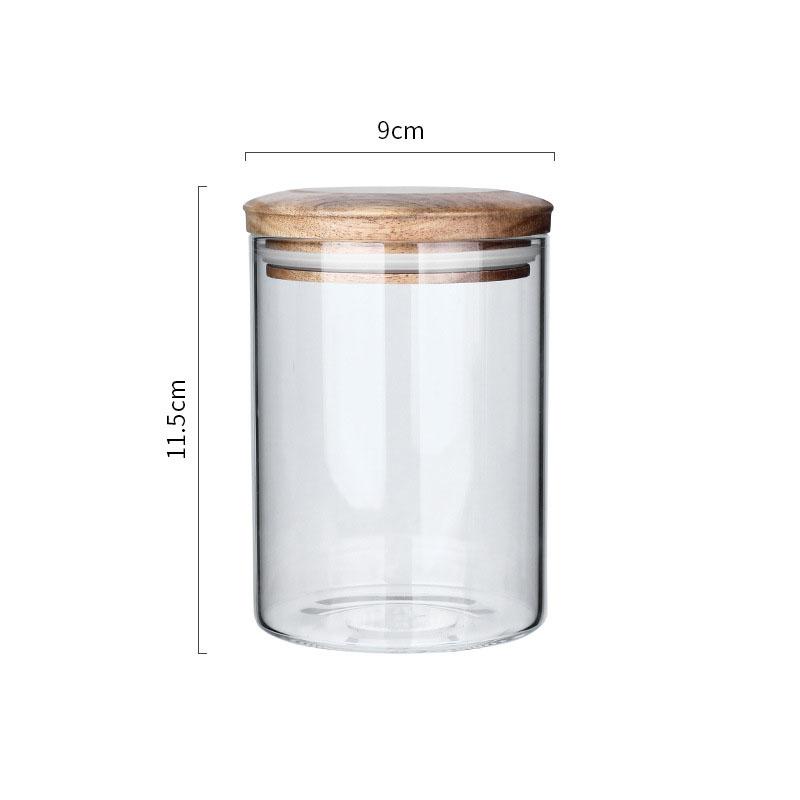 Transparent Glass Storage Jar with Lid Moisture-proof Sealed Jar Tea Can Food Storage Jars Candy Jar Household Storage Container