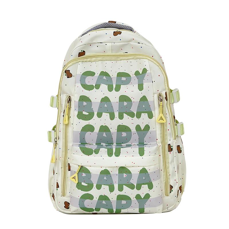 

Large Letter Print Backpack Student Wear-Resistant Cartoon Schoolbag зелёный