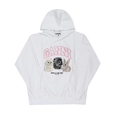 Ganni Crop Damen Hoodie iSoli Animal Logo T4377 151