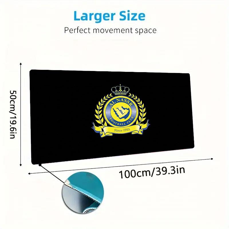 Al-Nassr Large Size Mouse Pad Large Gaming Table Cushion Non-slip Laptop Tablet Big Mousepad XXL Mat Mini PC Playmat With Lock edge