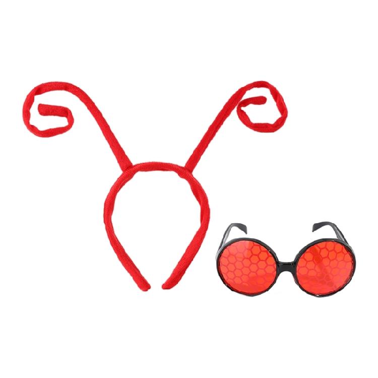 Zestaw Kostiumu Pszczoły Miodnej dla Dzieci Dorosłych Opaska na Głowę z Antenkami Okulary z Antenkami Halloweenowe Akcesoria Imprezowe Cosplay