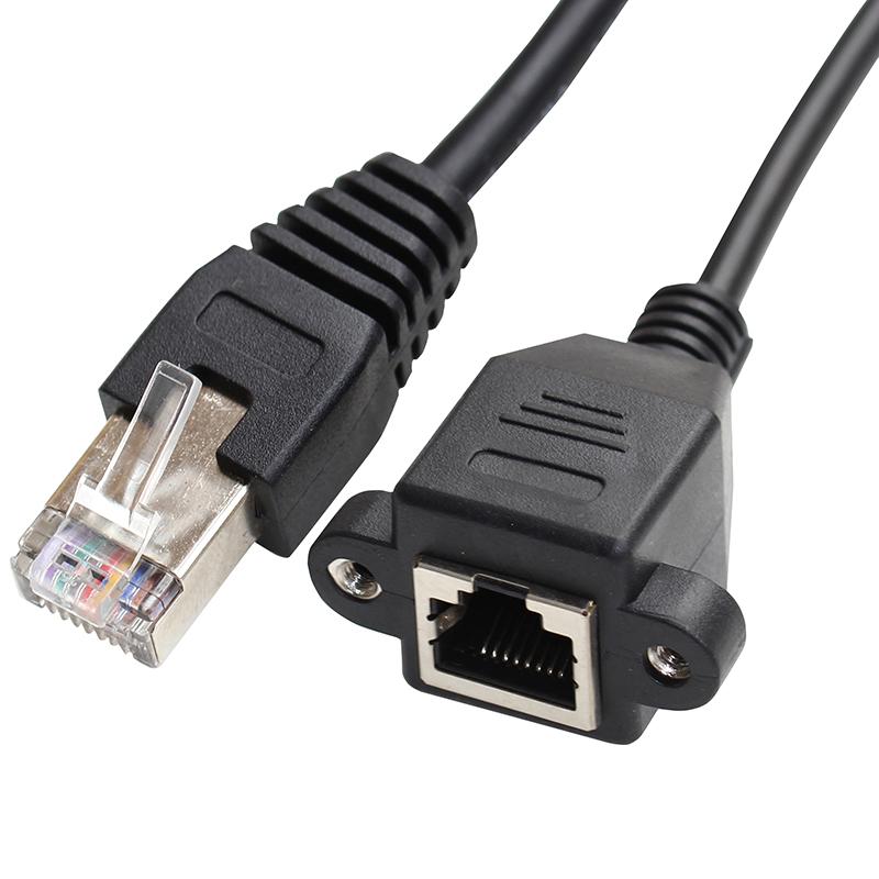 FTP STP UTP Cat 5e Male To Female Lan Ethernet Network Extension Cable Patch Cord with Panel Mount Holes