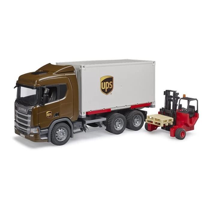 Kit Modélisme - Bruder - Scania Super 560R - Porteur 6x4 UPS - Chariot Élévateur - Détails Réalistes