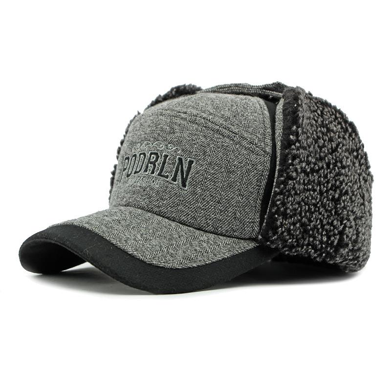 

Мужская зимняя теплая кепка для защиты ушей, мужская бархатная толстая теплая хлопковая кепка, ветрозащитная и морозостойкая бейсболка светло-серый