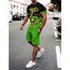 Estate 2025 Nuova Moda Casual Quotidiano Strada Set da Uomo Traspirante per Esterno T-shirt + Pantaloncini Set da 2 pezzi