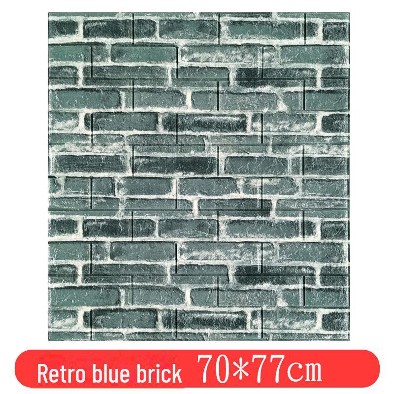 3D Retro Brick Pattern Self-Adhesive Foam Wall Stickers - Waterproof, Moisture-Proof, and Insulating for Hotels and Restaurants