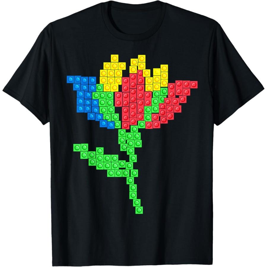 

Master Builder Building Blocks Brick Flower T-Shirt XXXXXL чёрный