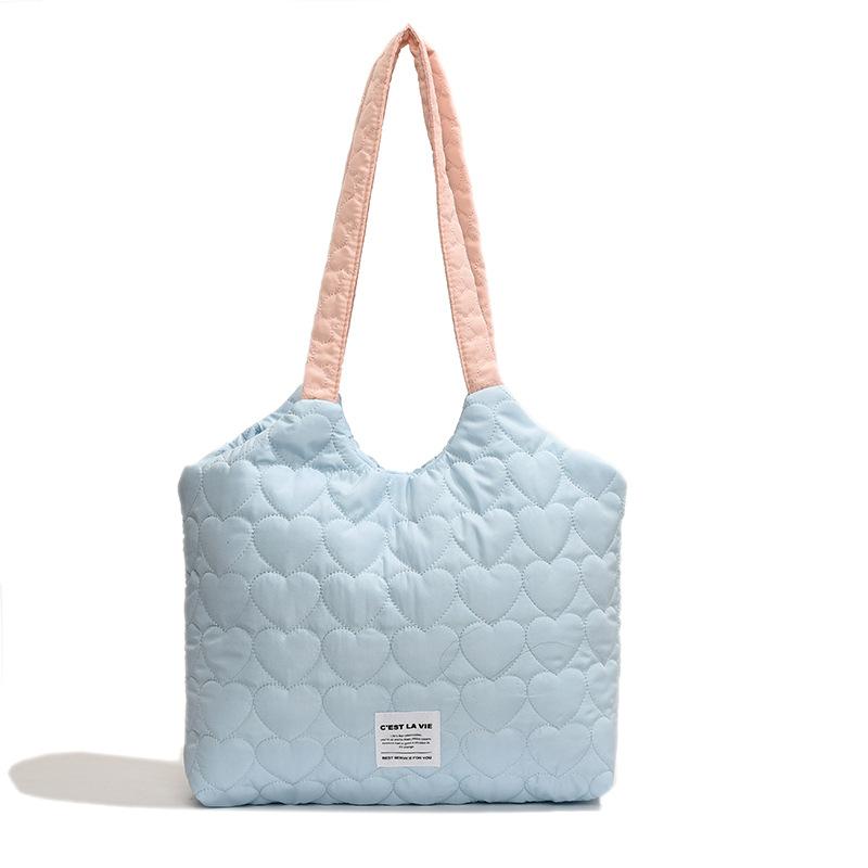 

Женская сумка большой вместимости в стиле кэжуал, сумка-тоут в стиле ленивый ветер, нишевая женская сумка для покупок, модная универсальная сумка через плечо синий