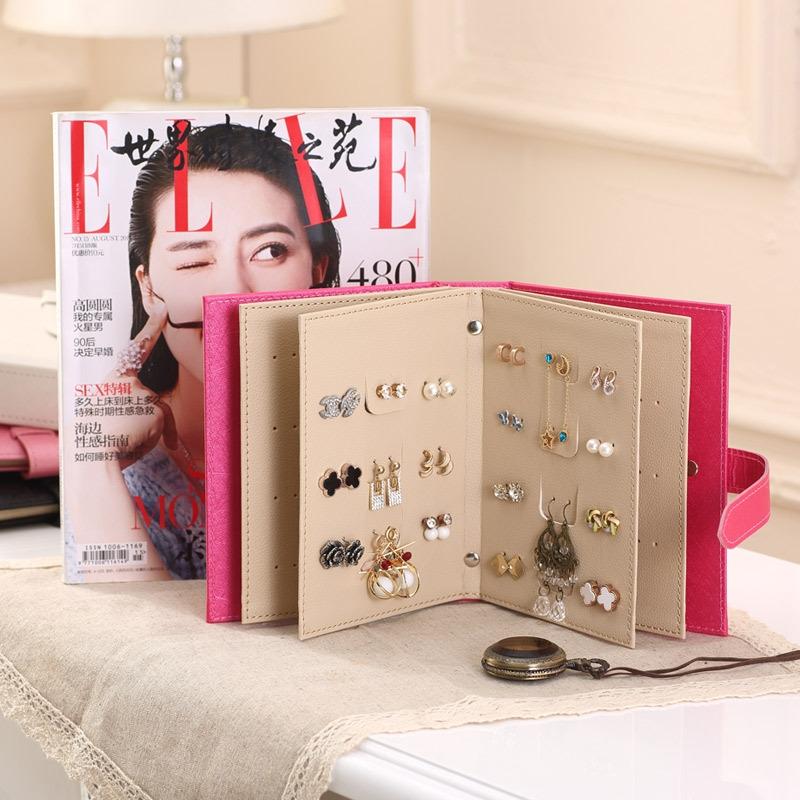 Stud Earrings Collection Book PU Leather Earring Storage Box Jewelry Display Holder Jewellery Organizer