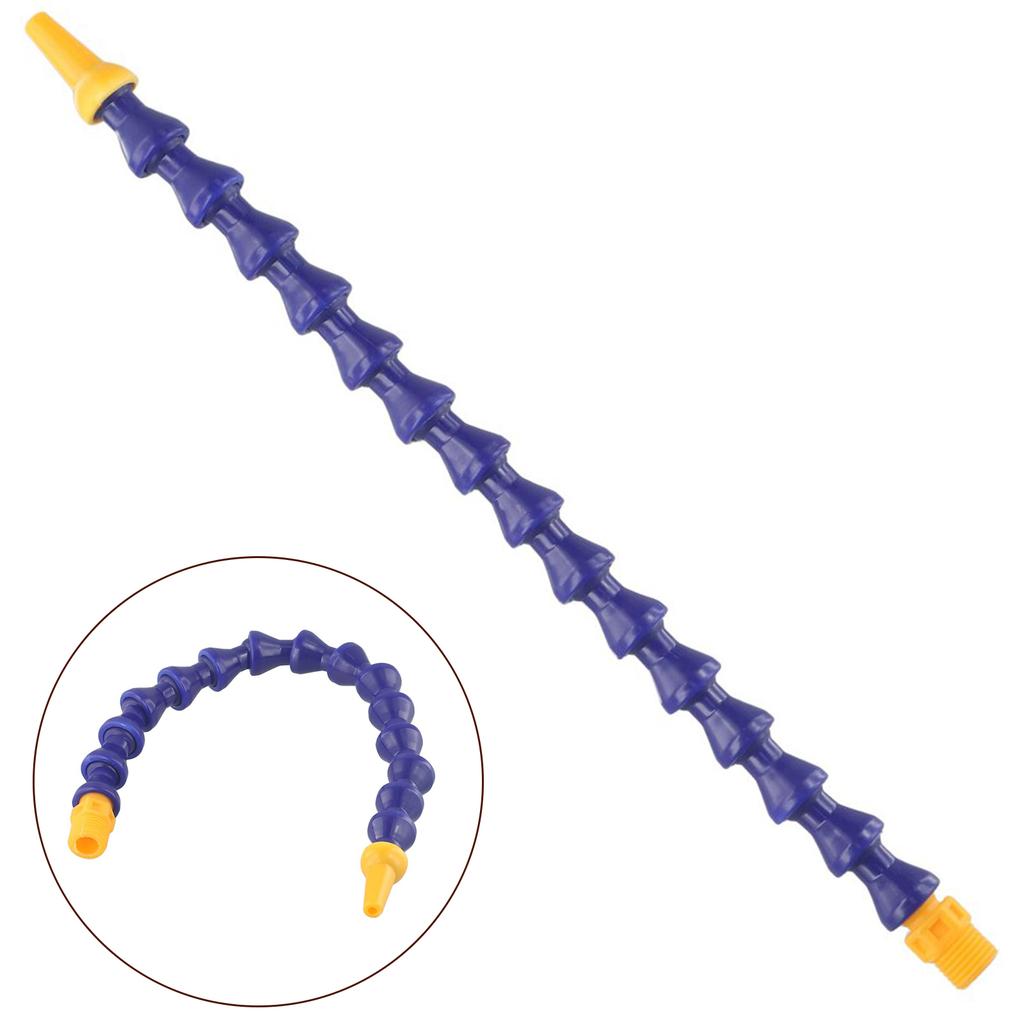 12.7mm Plastic Flexible Oil Coolant Pipe Hose Blue 300mm For CNC Milling Lathe Male Thread Flexible Water Oil Coolant Pipe Hose