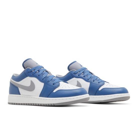 Air Jordan 1 Low GS True Blue Cement 553560-412