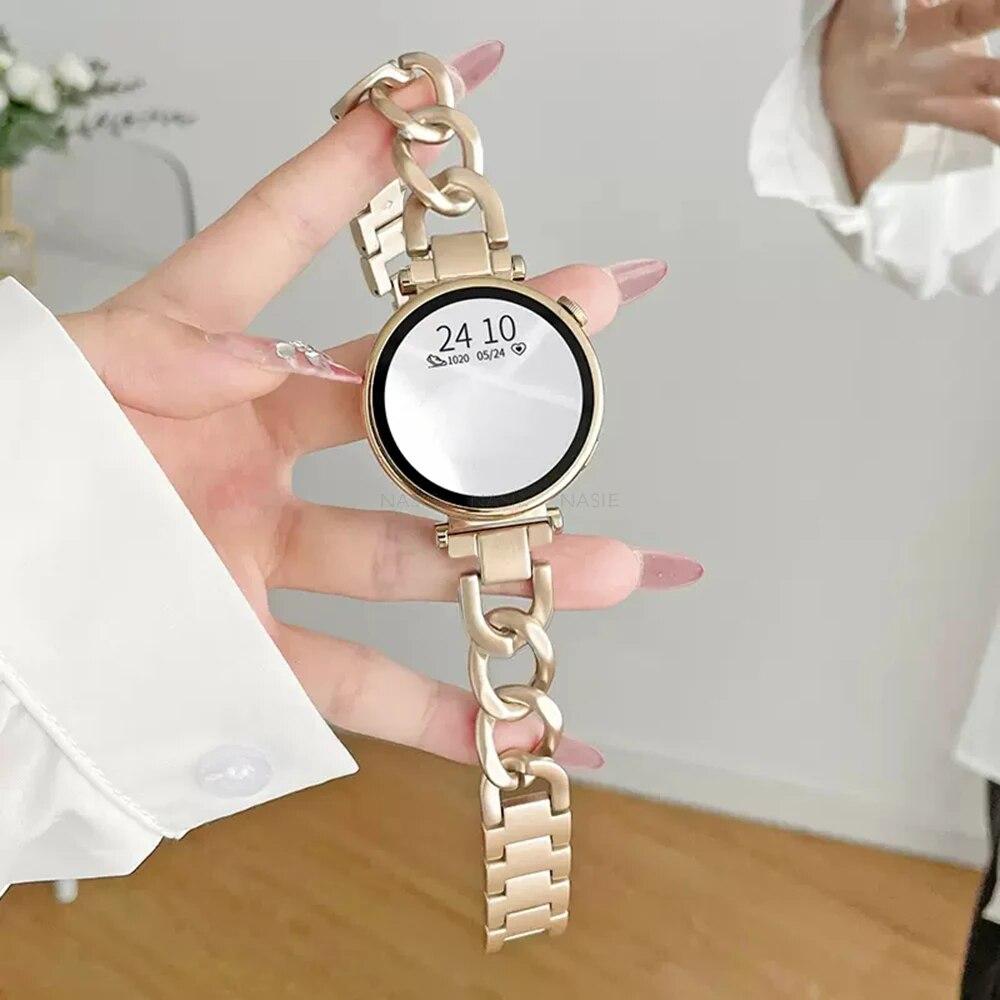 

Женский браслет из нержавеющей стали для Huawei GT4 41 мм Samsung Galaxy Watch 6/5/4 40 мм 44 мм Браслет Amazfit GTS 4/3 20 мм 22 мм