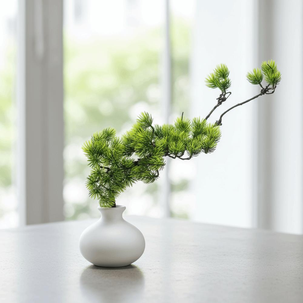 Plastic Artificial Plant Flexible Welcome Pine Tree Vase Plant Simulated Pine  Foyer Decor