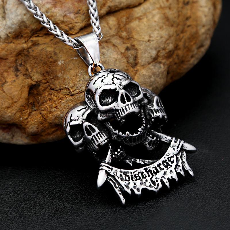 Domineering Hip-hop Rock Style Skull Necklace Sweater Chain Jewelry