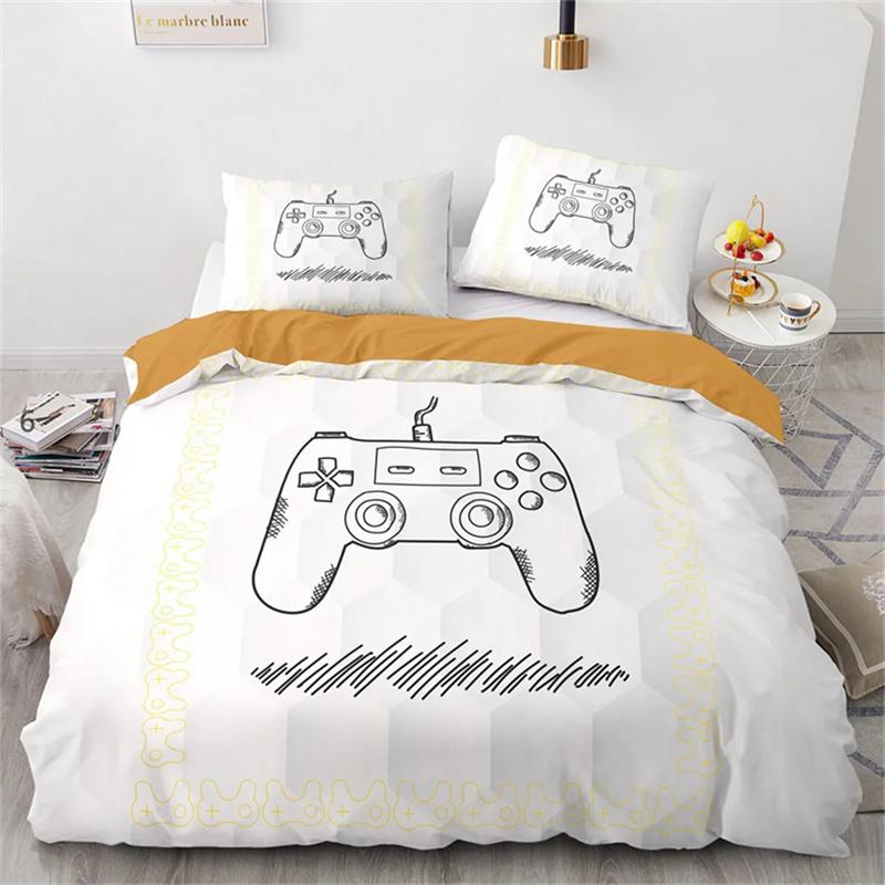 Game Handvat Verloop Kleur Dekbedovertrek Kinderen Gamepad voor Kinderen Tieners Jongens Meisje Slaapkamer Decoraties Polyester Queen King Size 240x200cm 3pcs